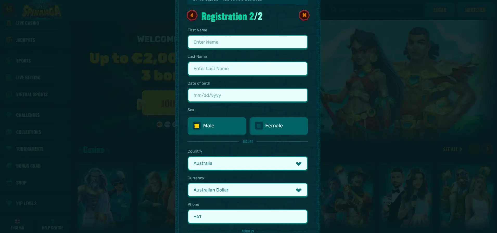 spinanga registration 2/2