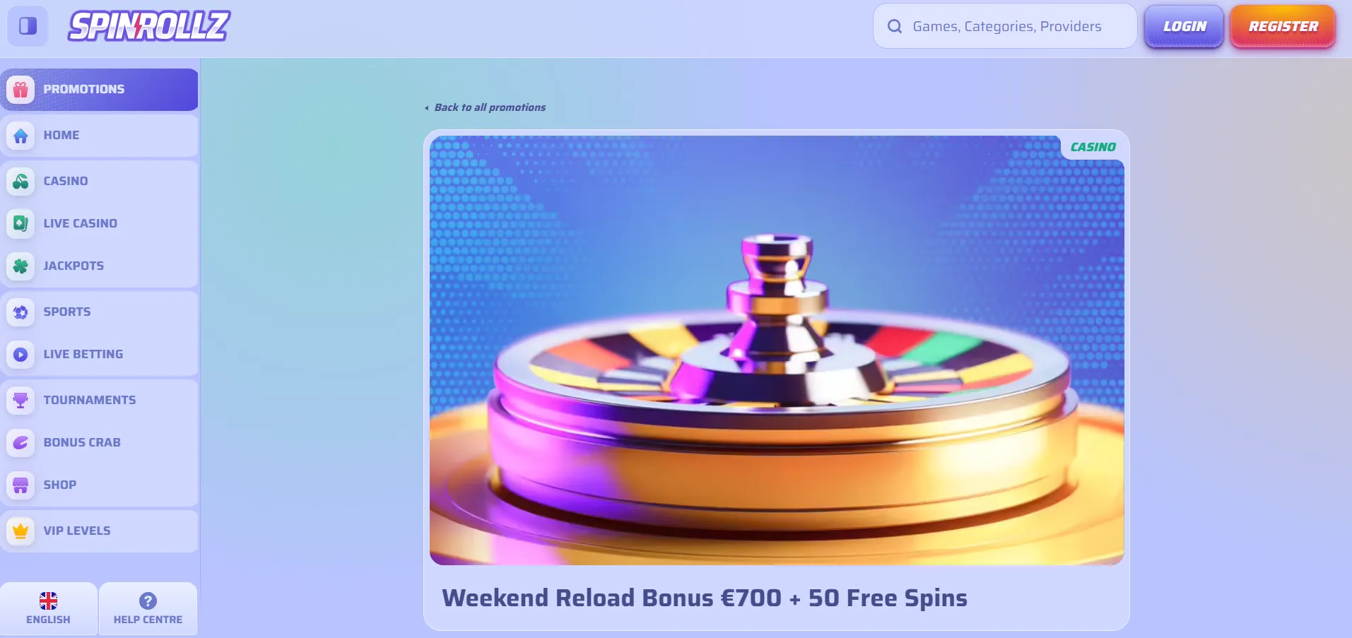 spinrollz weekend reload bonus