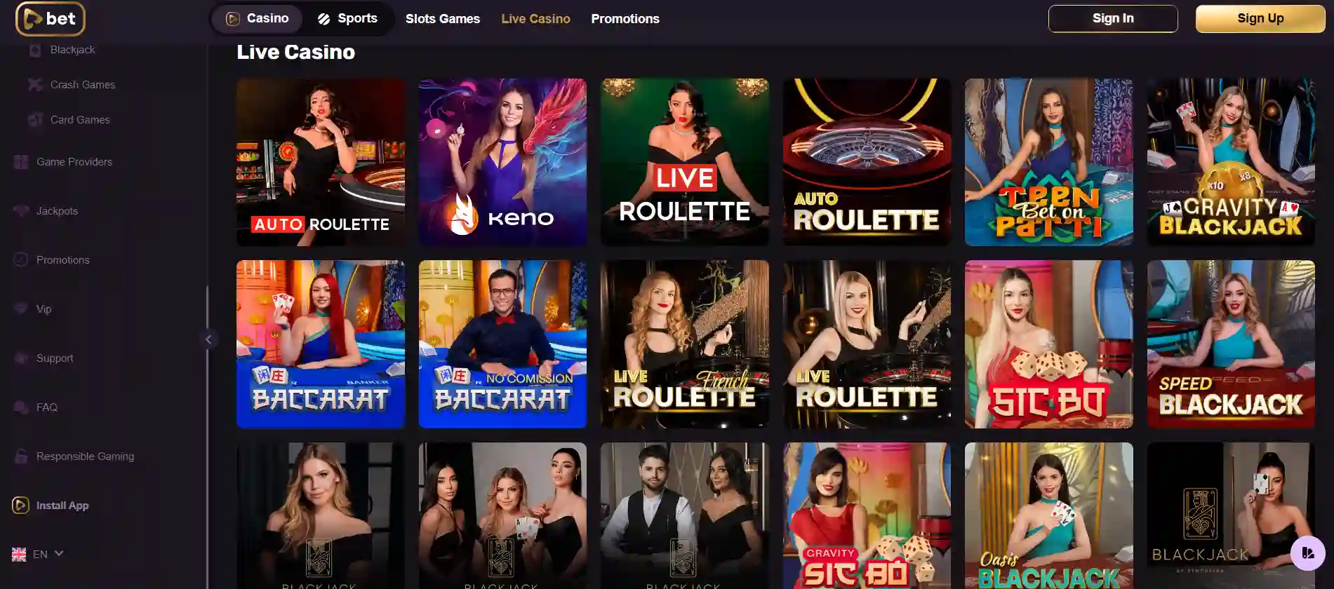 playbet casino live