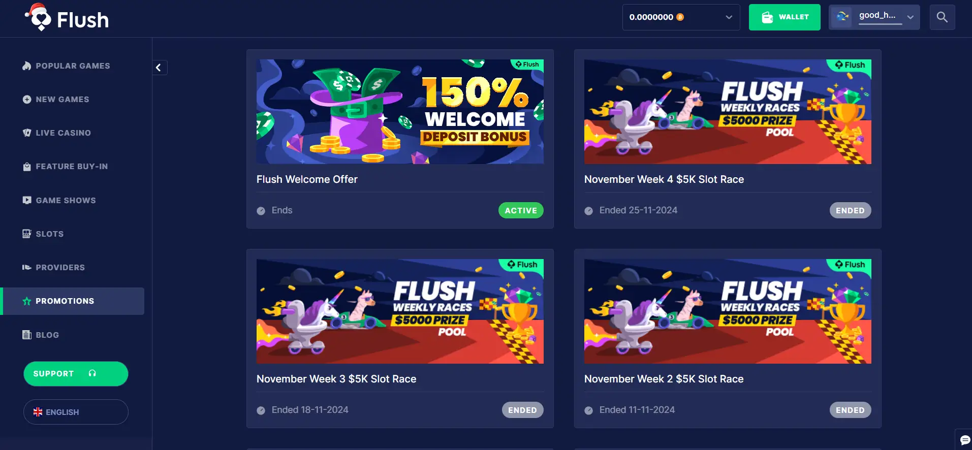 flush casino bonuses