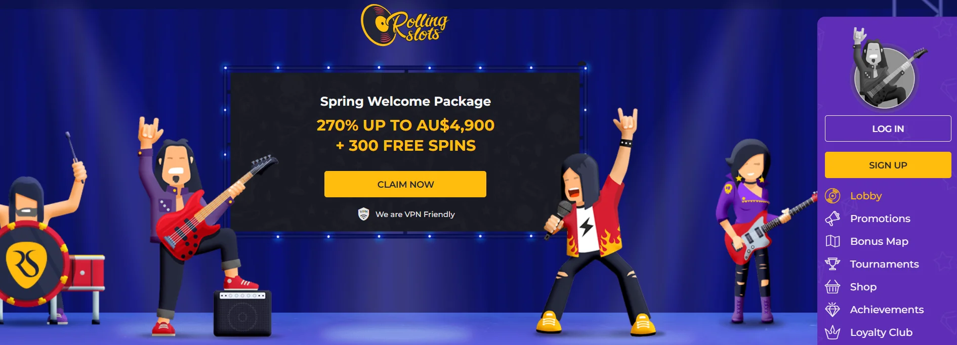 rolling slots casino review australia