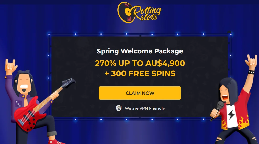 rolling slots welcome bonus