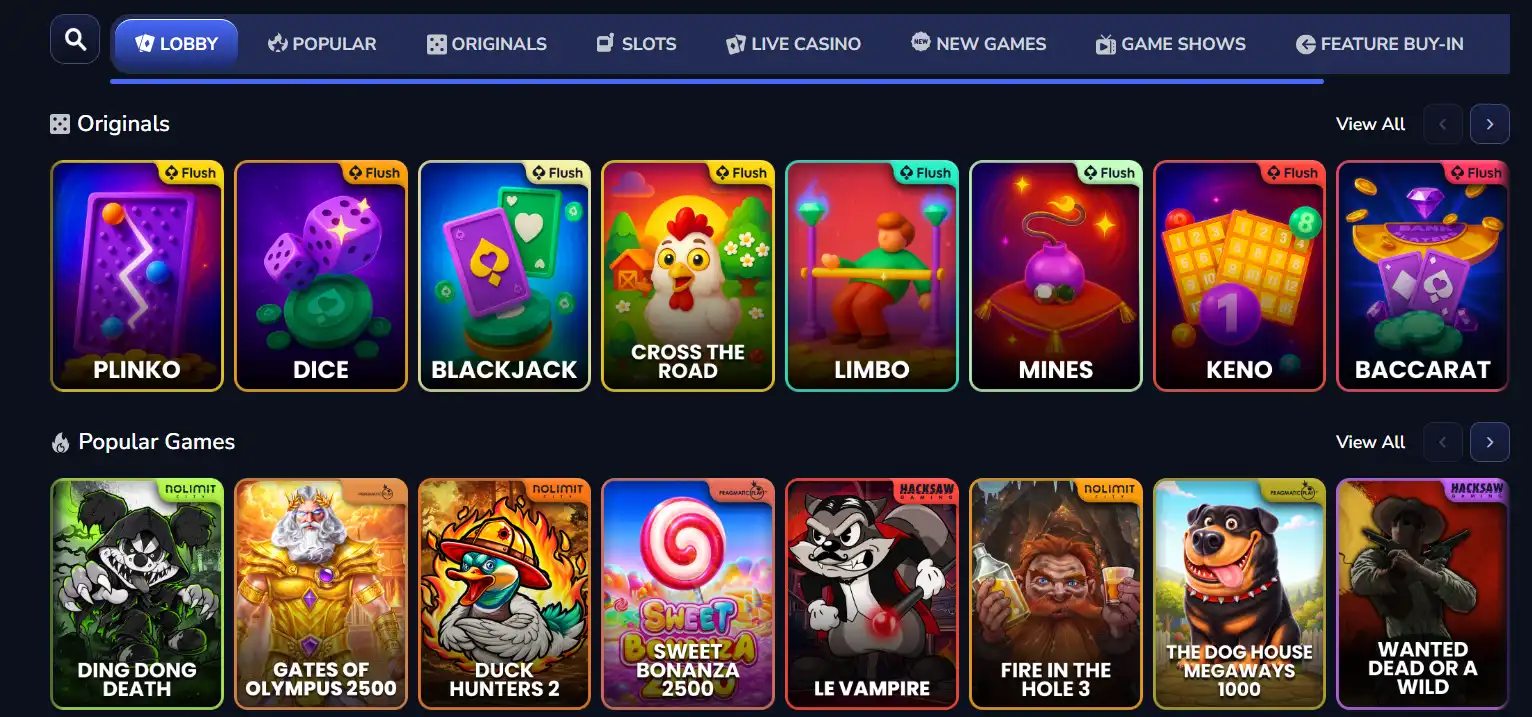 flush casino lobby