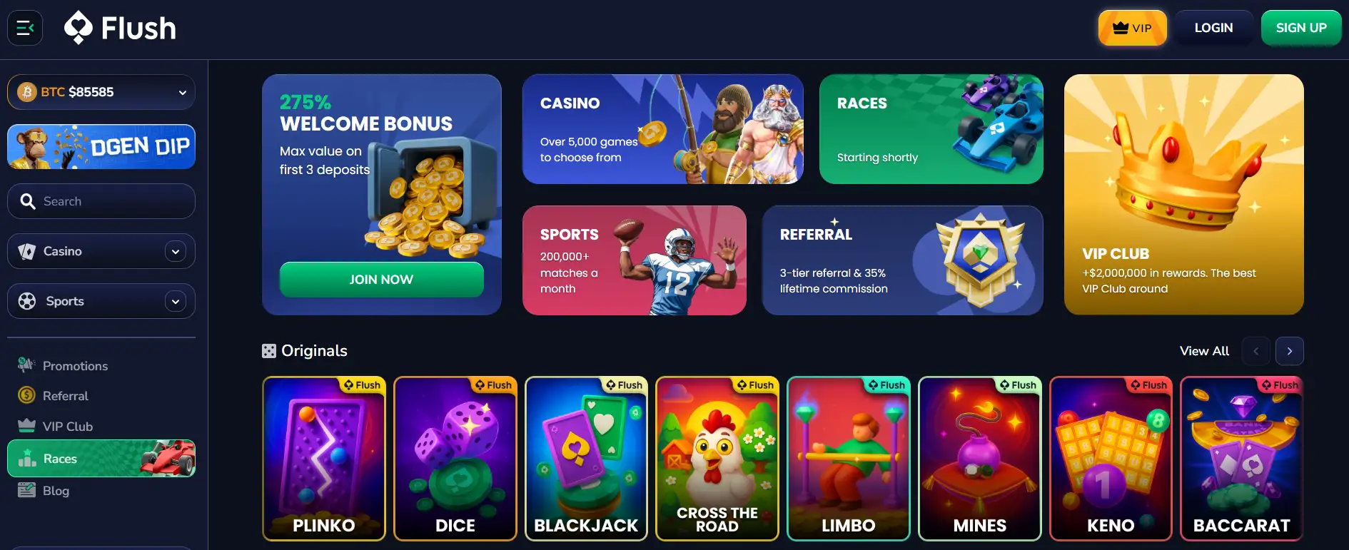 flush casino review