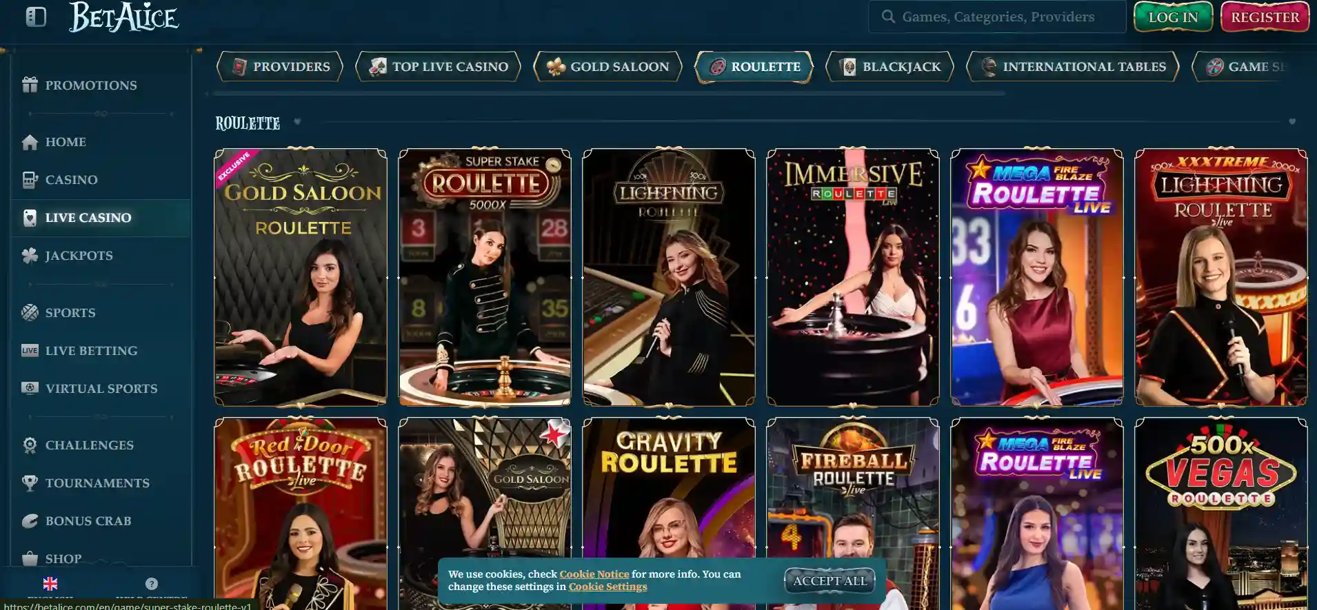 betalice live casino