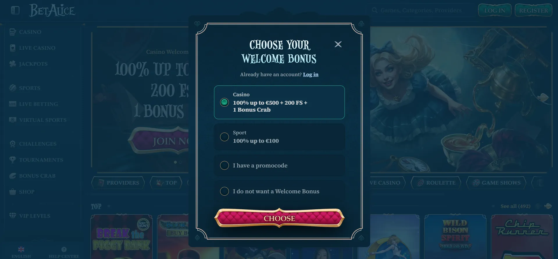 betalice welcome bonus