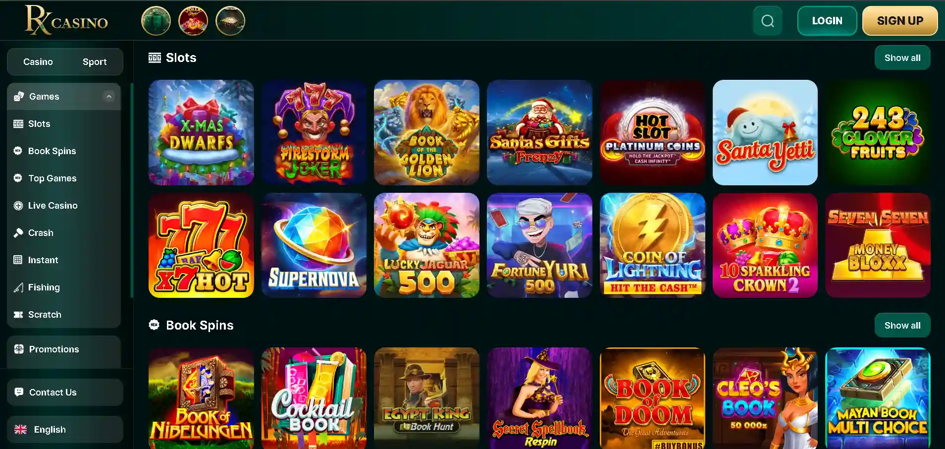 rx casino games