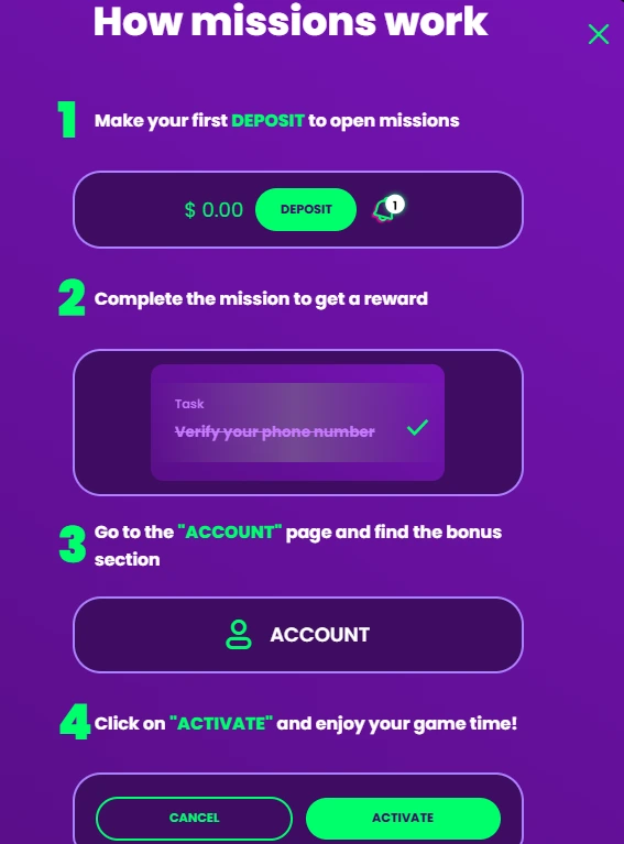 casinorocket missions