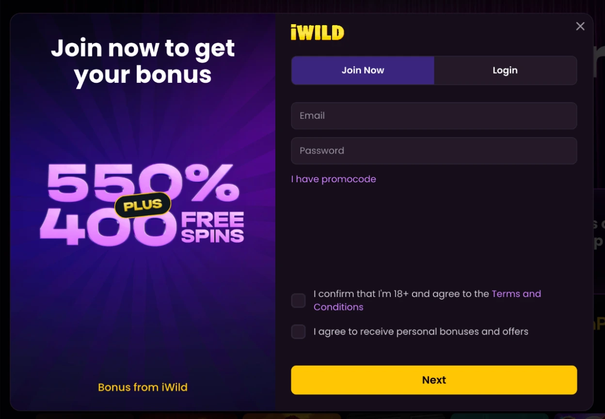 iwild casino registration