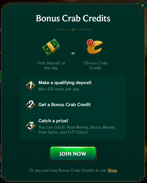 casinia bonus crab